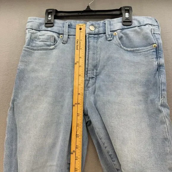 Good American Jean's Women's 6/28 Light Blue Ankle Skinny Raw Hem Preppy - Picture 12 of 15